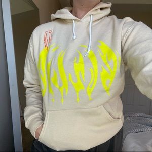 Billie Eillish Hoodie Seatshirt Beige Yellow and Orange